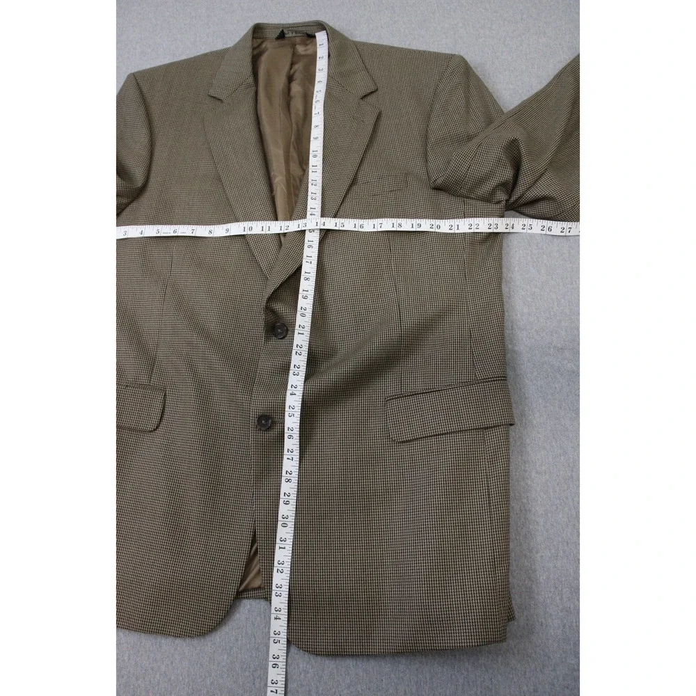 Jos A‎ Bank Blazer Mens 46L Houndstooth 100% Wool 2-Button Single Breasted Lined